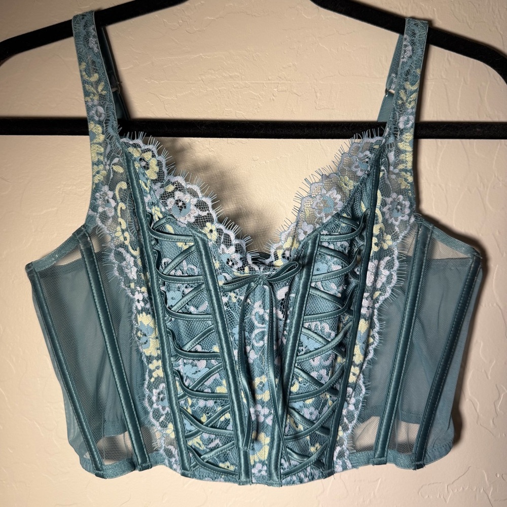 Victoria's Secret Aqua Lace Corset